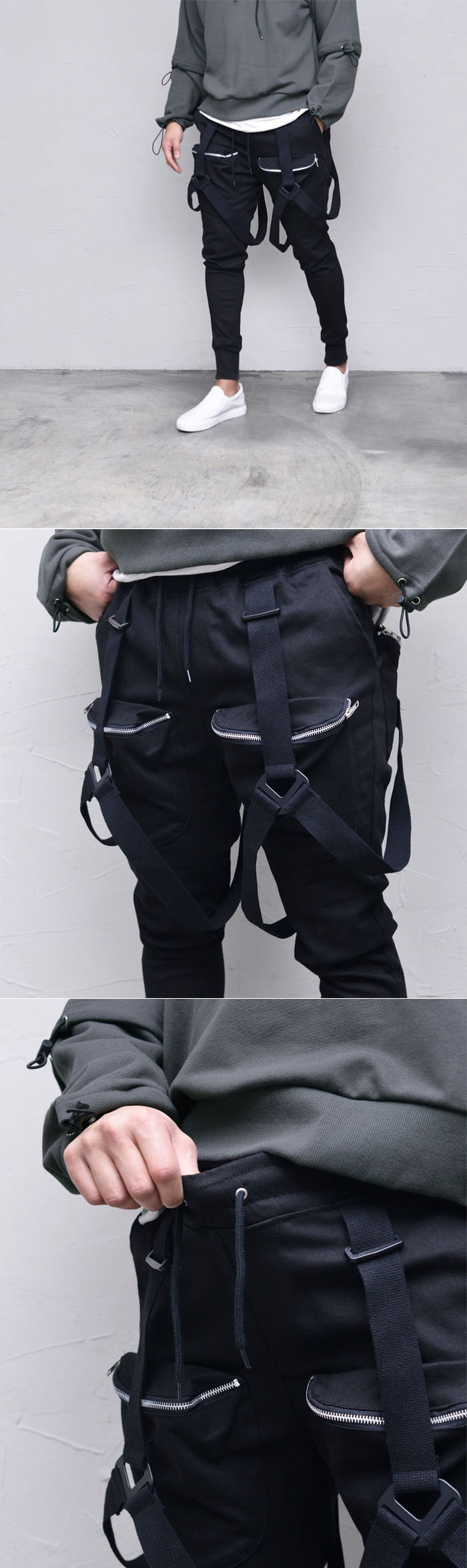 hollow buckle cargo pants